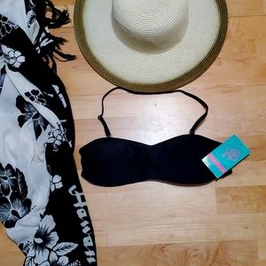 NWT Personalize your Life black medium bikini top.
